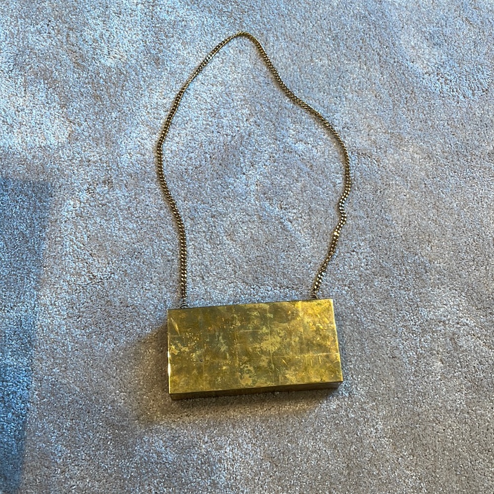 Stella McCartney amber gold bag, clutch hard box - Picture 1 of 5